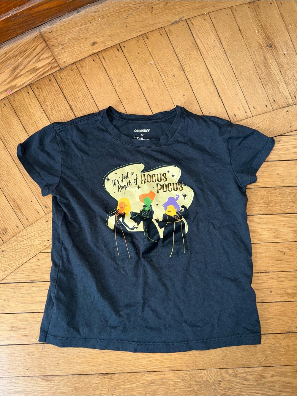 Old Navy Kids Black 'Hocus Pocus' Graphic Tee with Colorful Witches